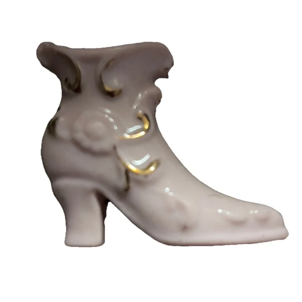 Vintage Miniature Ceramic Porcelain Boot Shoe Japan